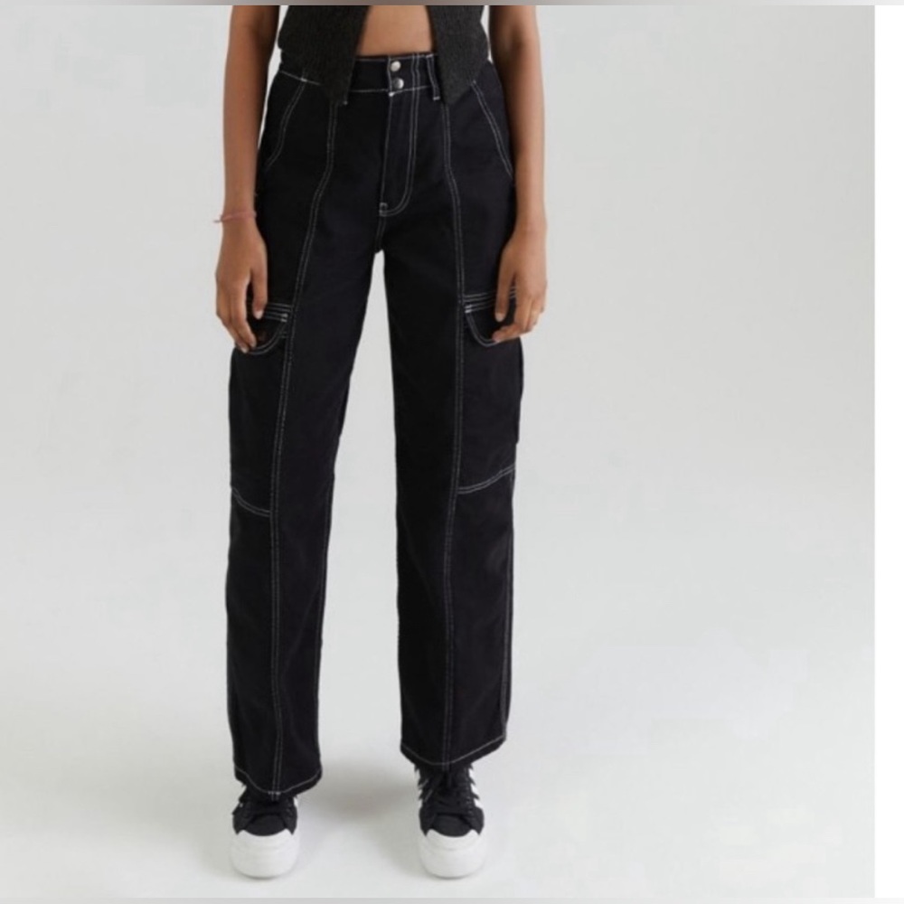 Urban Outfitters BDG Black Cargo Jean with White Stitching